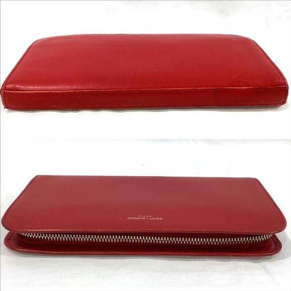 SAINT LAURENT long wallet round INN326599 red leather - Picture 3 of 10